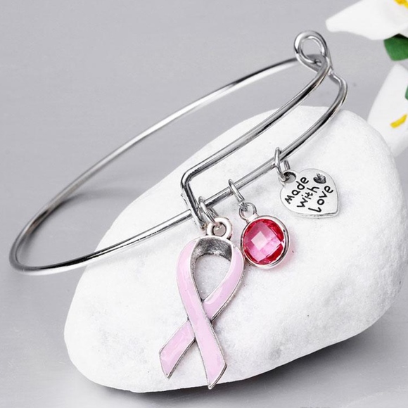 Jewelry - Breast Cancer Awareness Ribbon Bangle